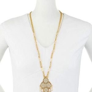 Long FILAGREE STATION NECKLACE CHAIN